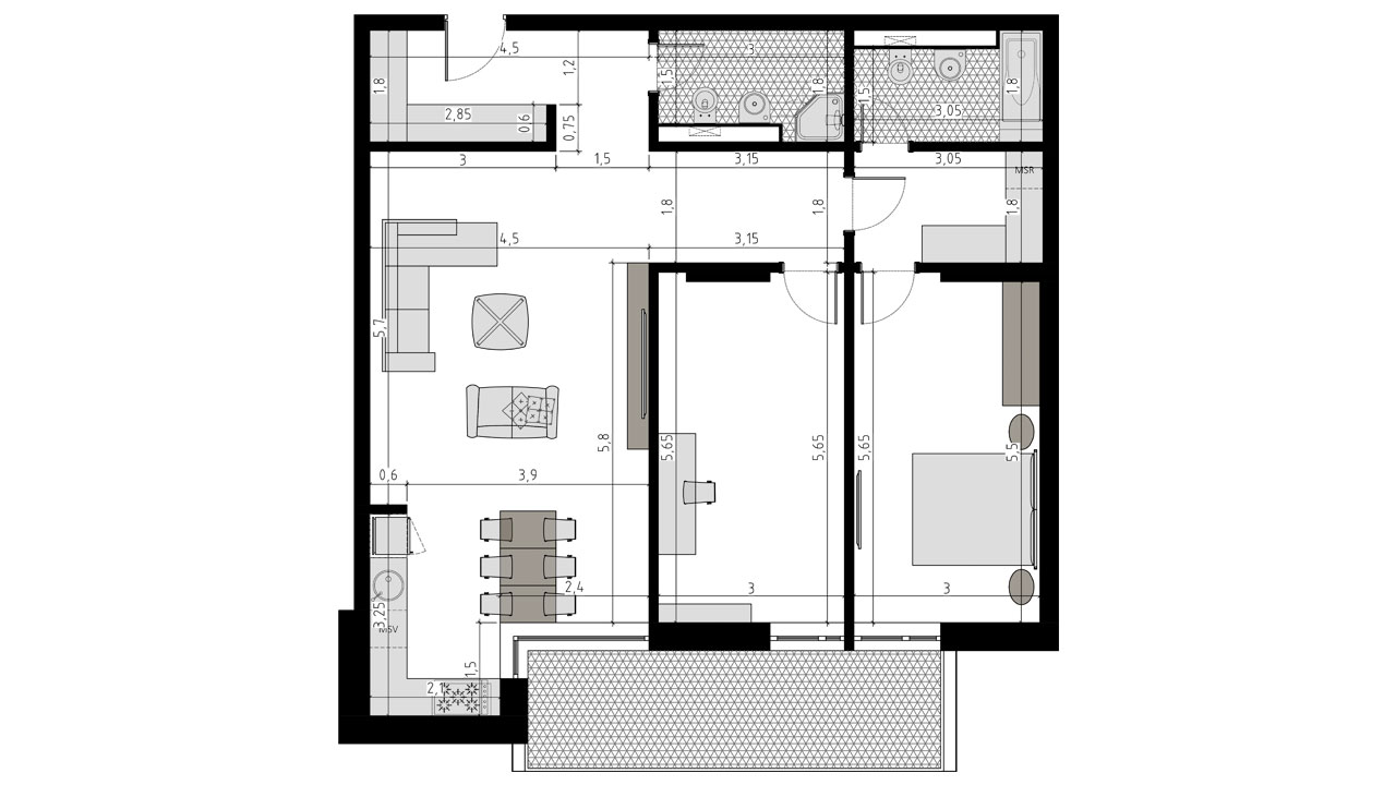 TIP 3B - apartament 3 camere - Aviatorii Residence II - p