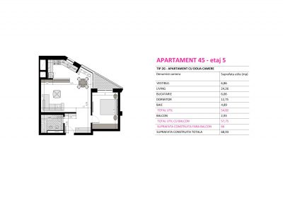 Apartament 45 - Aviatorii Residence II s015