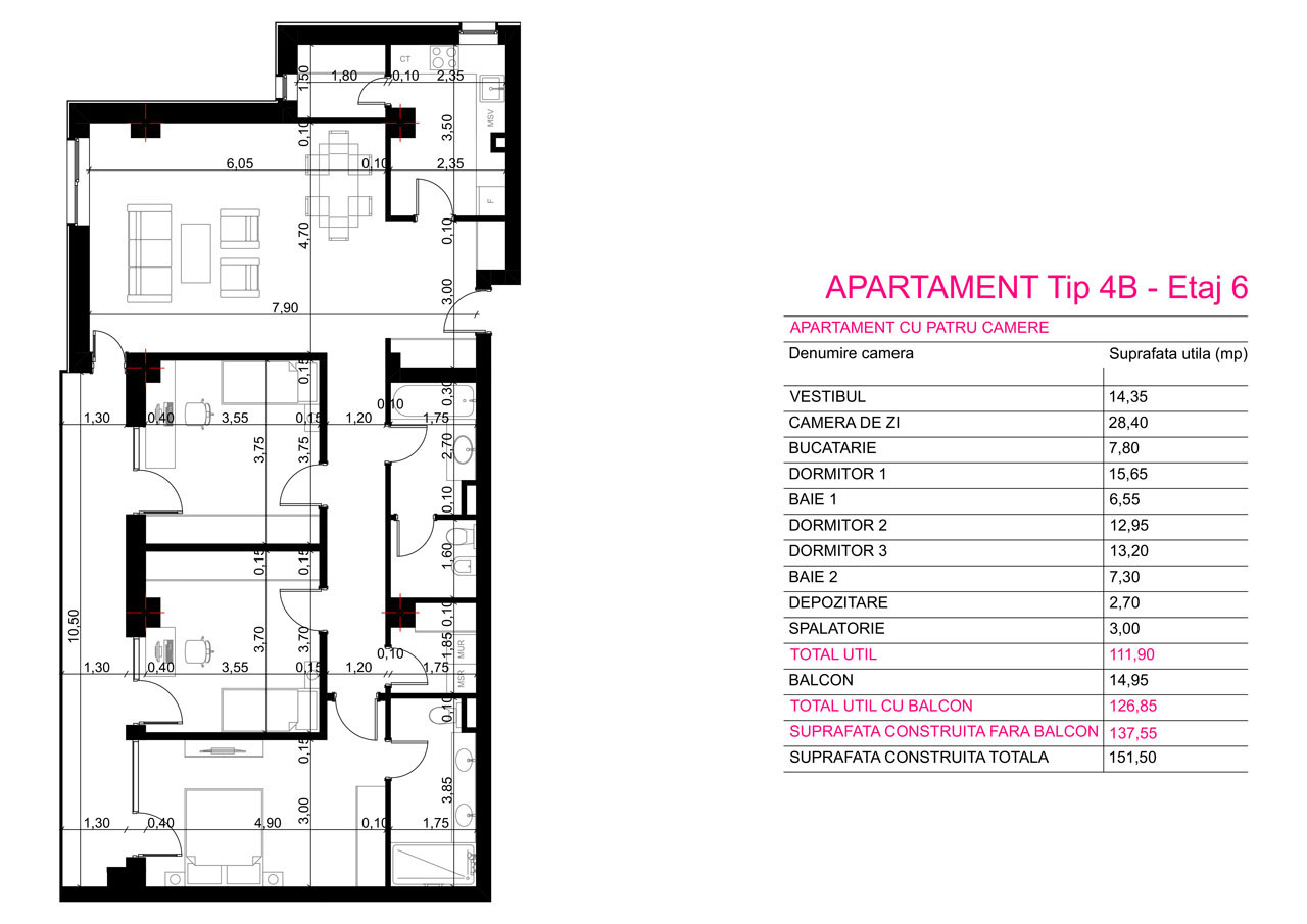 apartament Tip 4B Aviatorii Residence 4