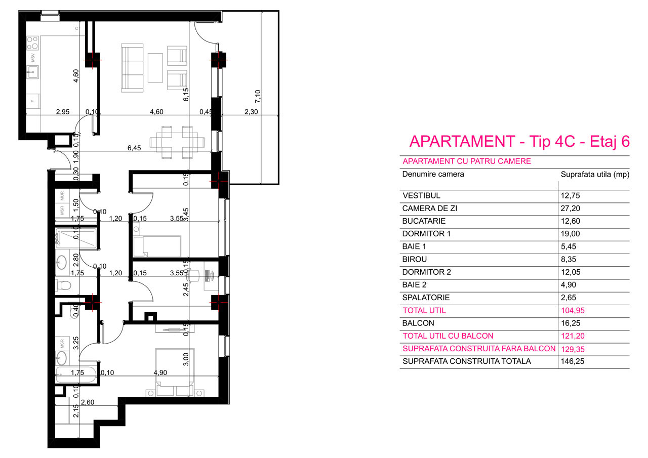 apartament Tip 4C Aviatorii Residence 4